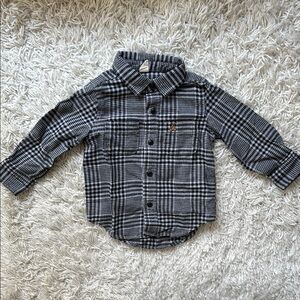 Baby Gap Plaid Flannel Toddler Shirt - Black and White - size 2T